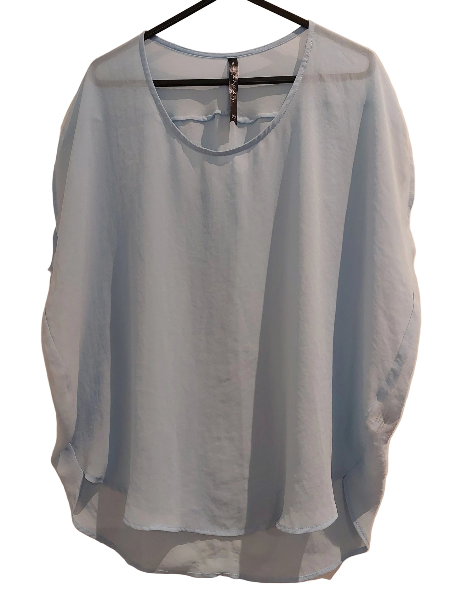 Moochi baby blue chiffon top, size 8