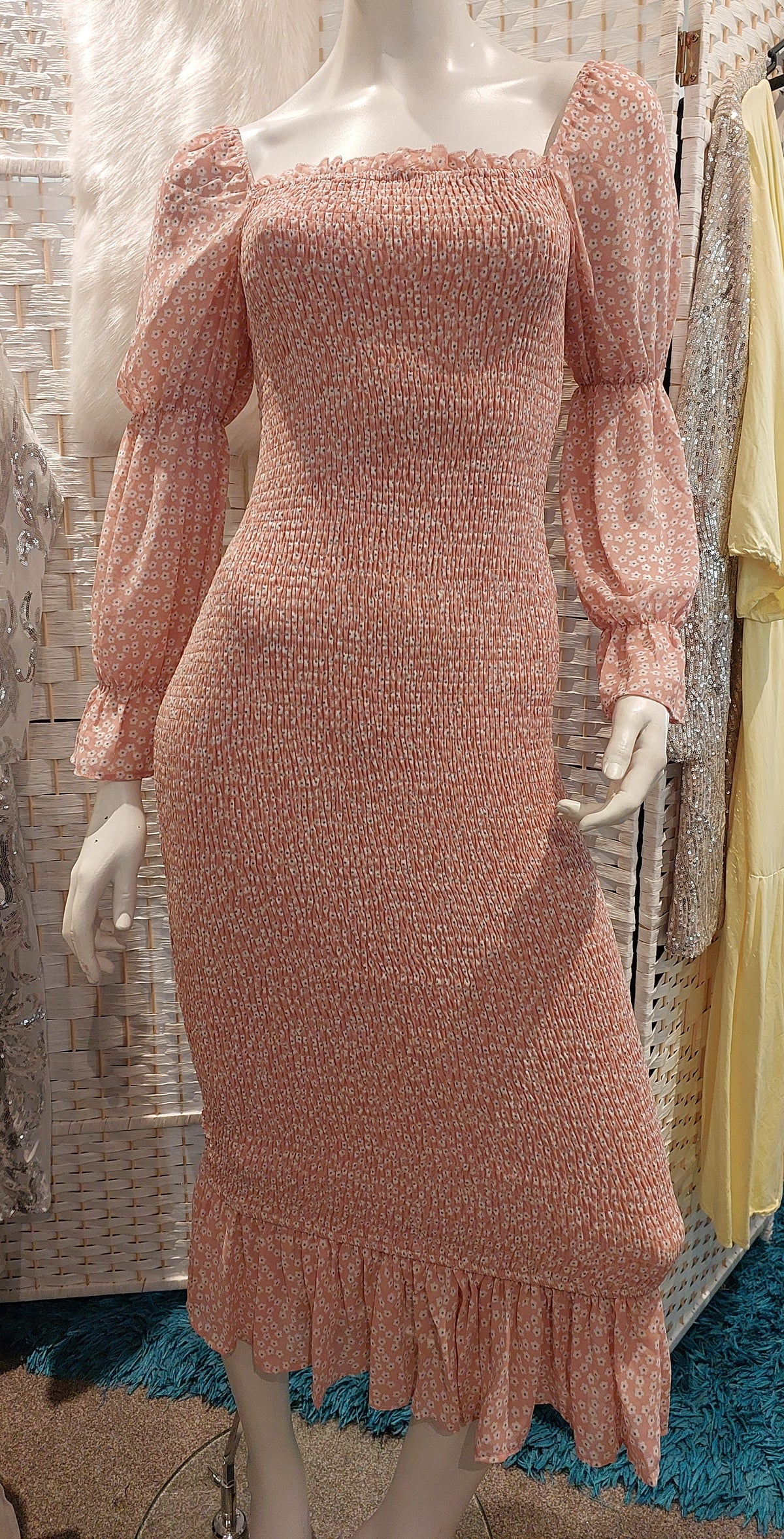 Pink Diamond floral midi dress, size 8