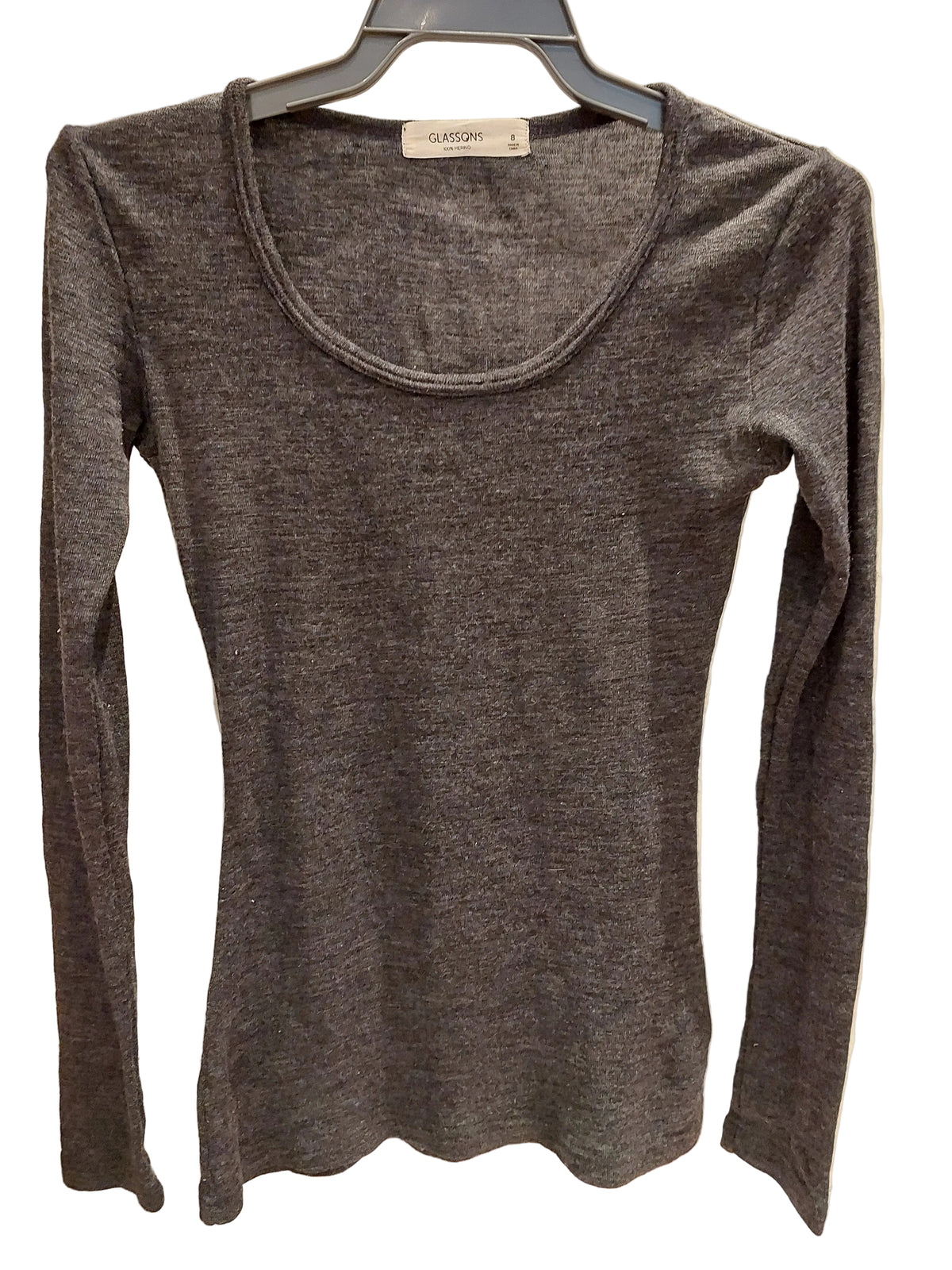 Grey merino top,size 8