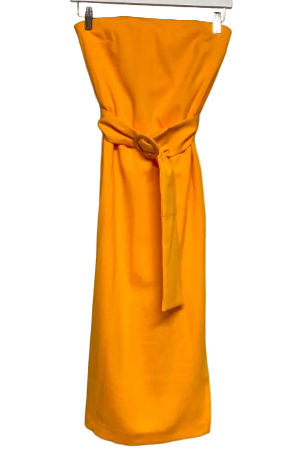 Kookai mustard/yellow strapless cocktail dress, size 40, 12-14