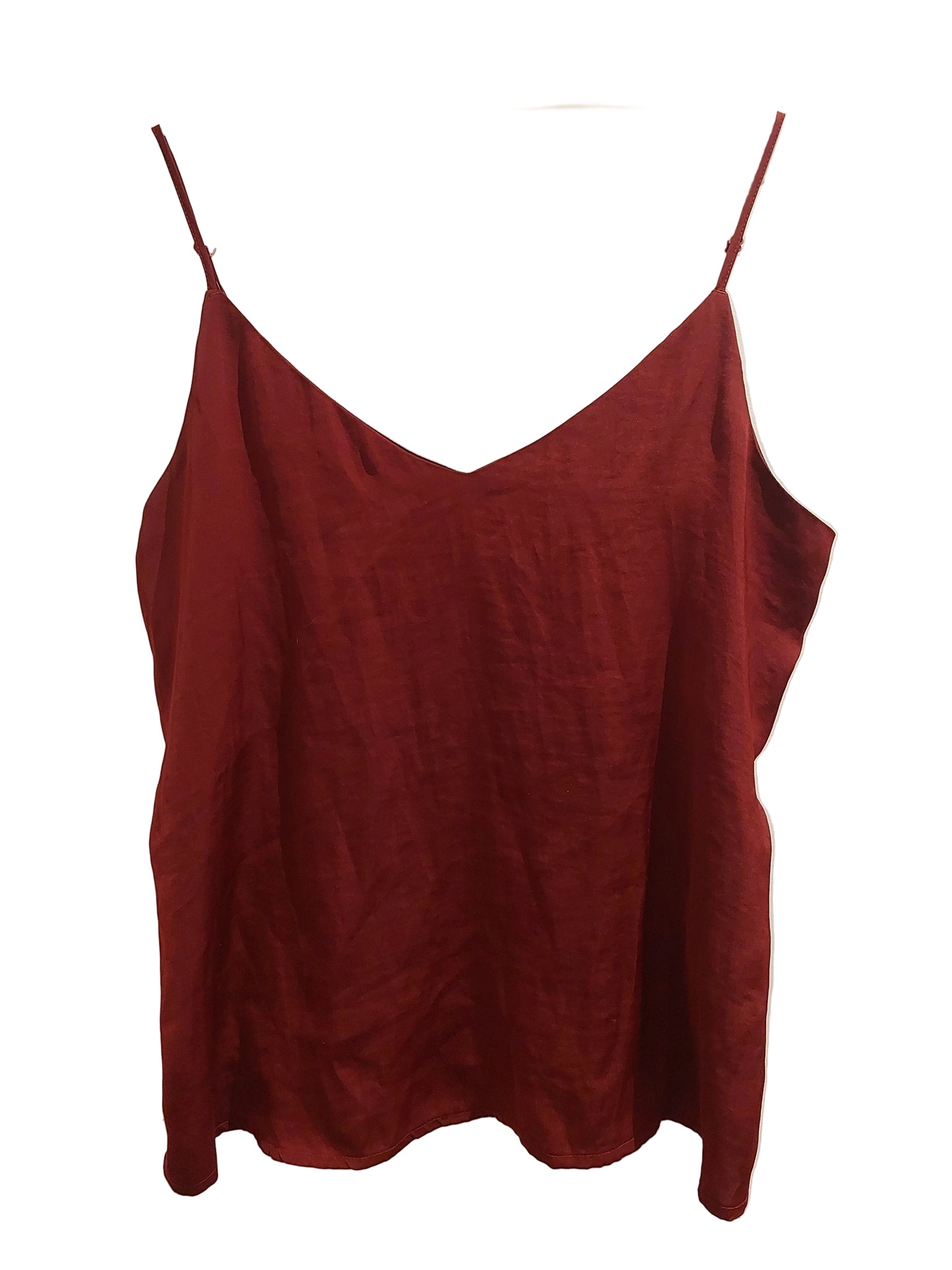 Burgundy silky camisole, size 12