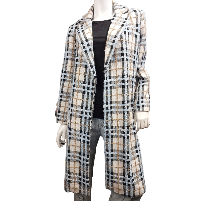 Sheike blue check coat, size 12