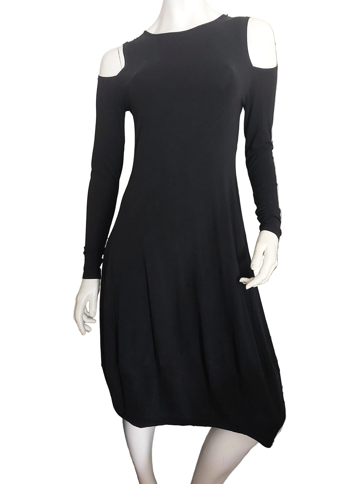 Paula Ryan black cut out shoulder dress, size 10