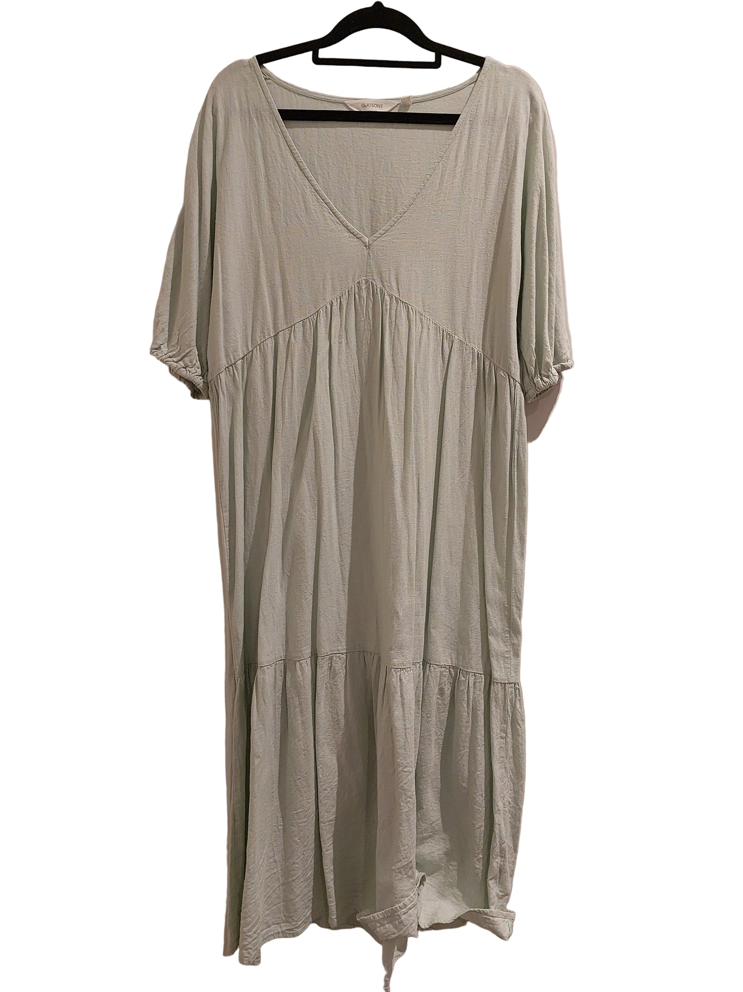 Green linen/ viscose dress, size 12