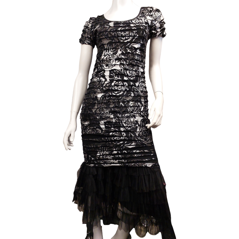 Jus d' Orange Paris silver rose dress, size 10