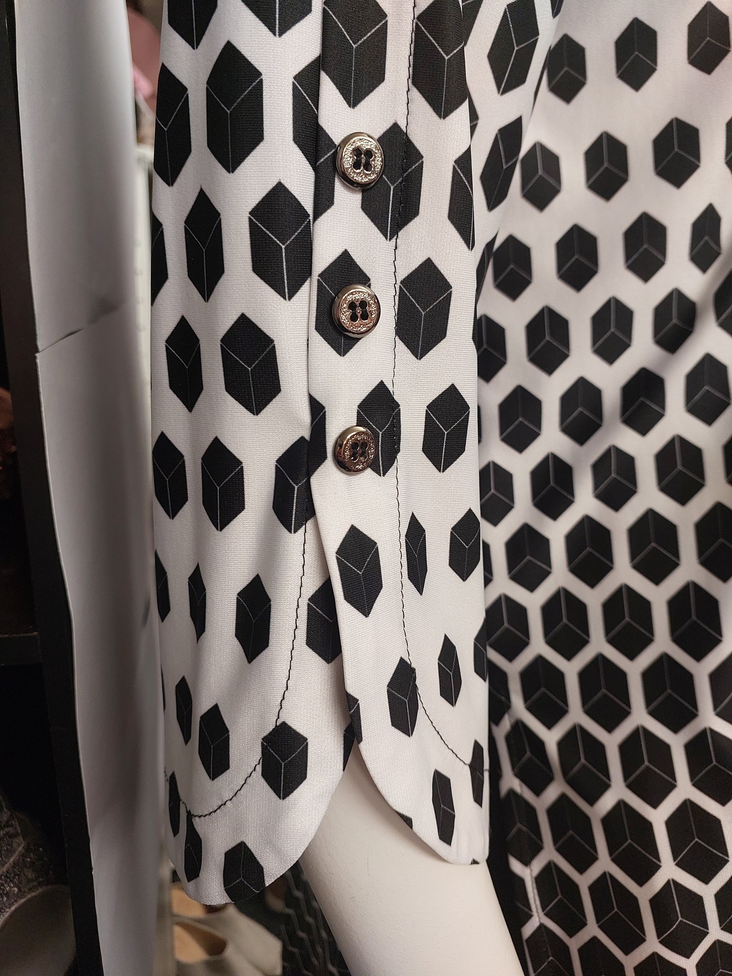 NEW Picadilly black & white layering coat, size S /10-12