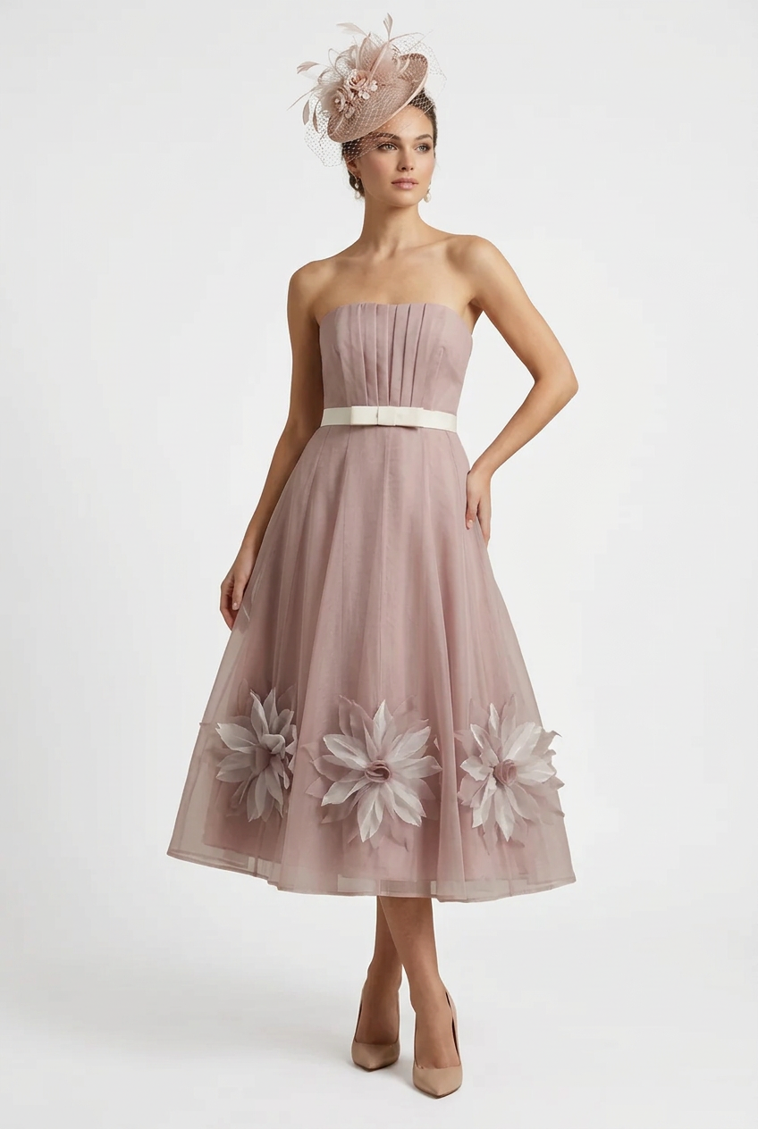 Coast dusky pink organza midi formal/party dress, size 12-14