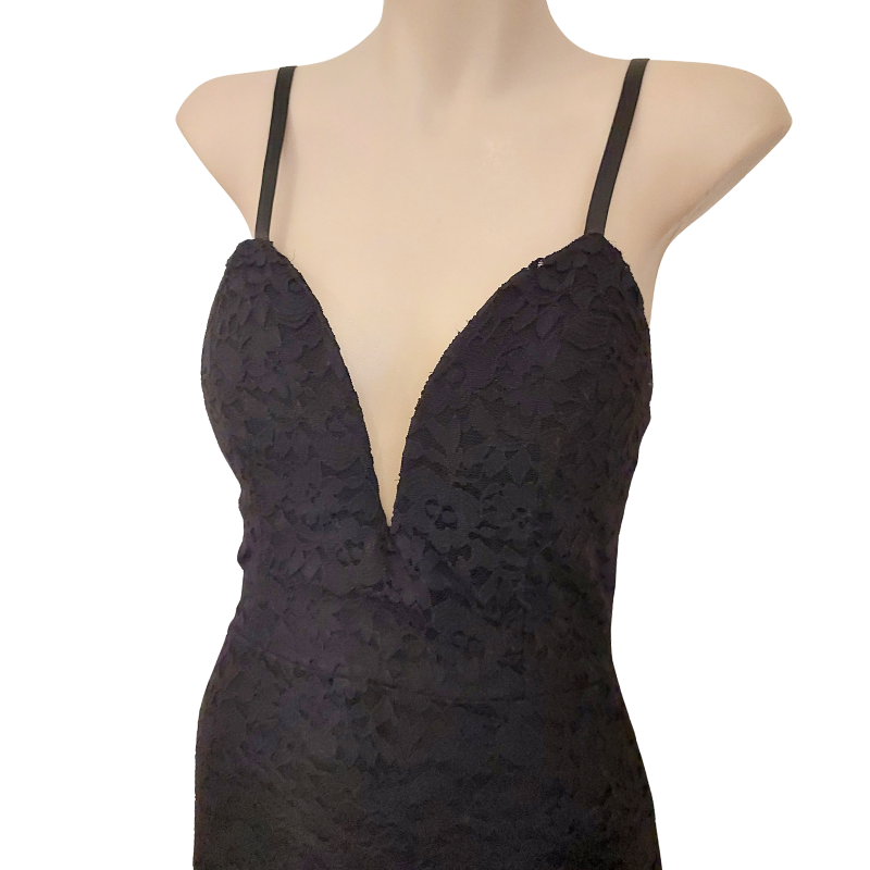 Black Italian lace formal dress, size 8