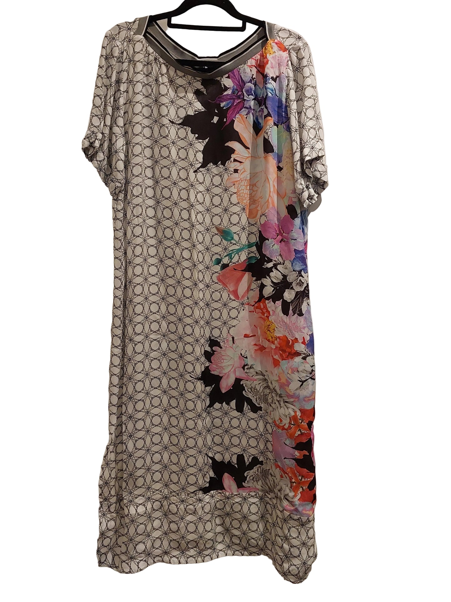 Verge black & white floral midi dress size 12