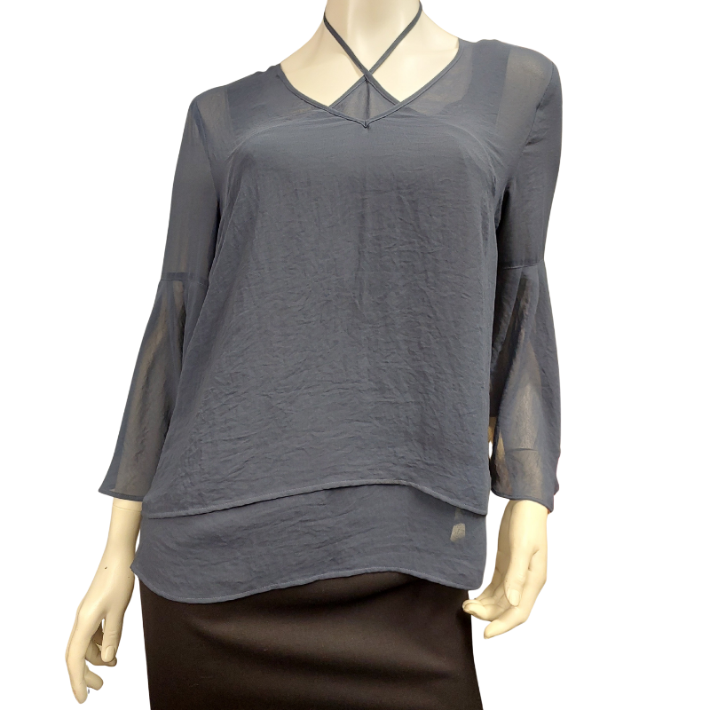 Repertoire blue chiffon top, size 10