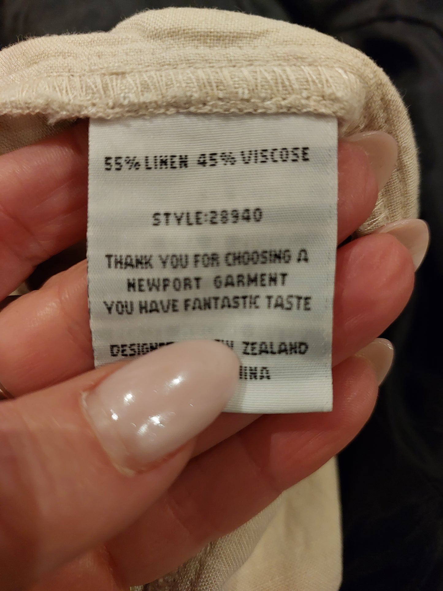 Newport beige linen pants, size 14