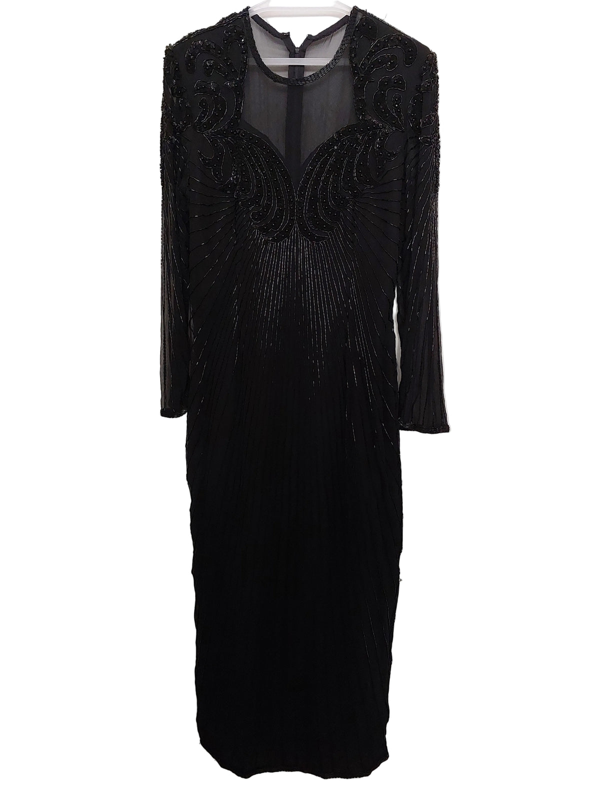 Sudi Creation England 100% silk beaded dress 1920's party dress, size 12