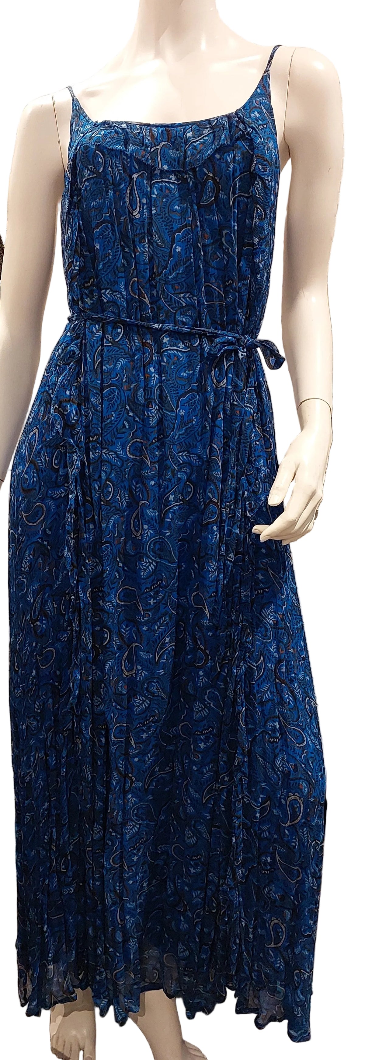 Max blue viscose paisley maxi dress, size 12