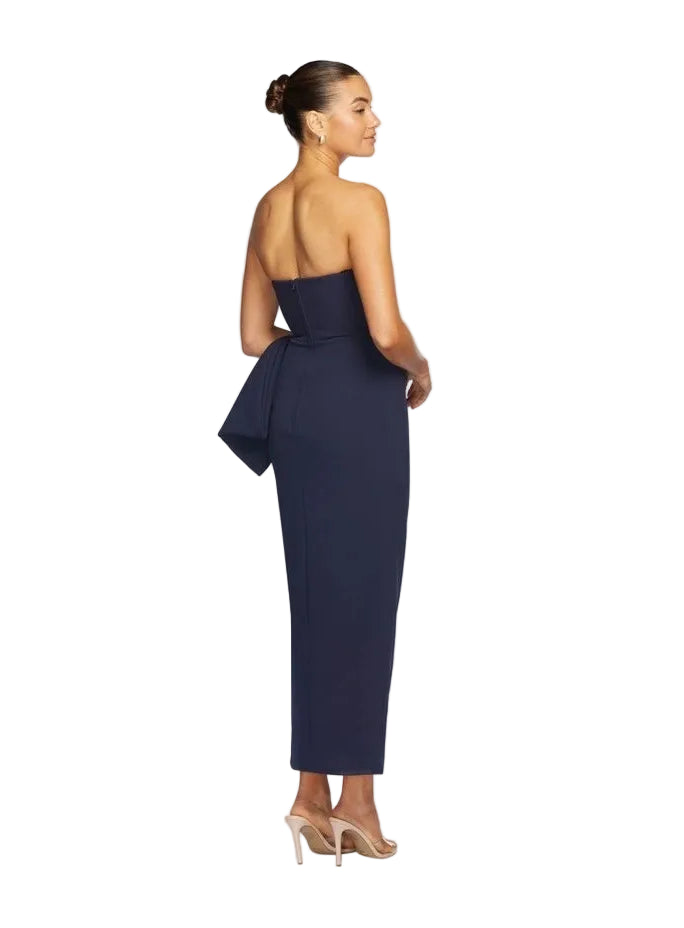 New Pilgrim navy strapless formal/party midi dress, size 12-14