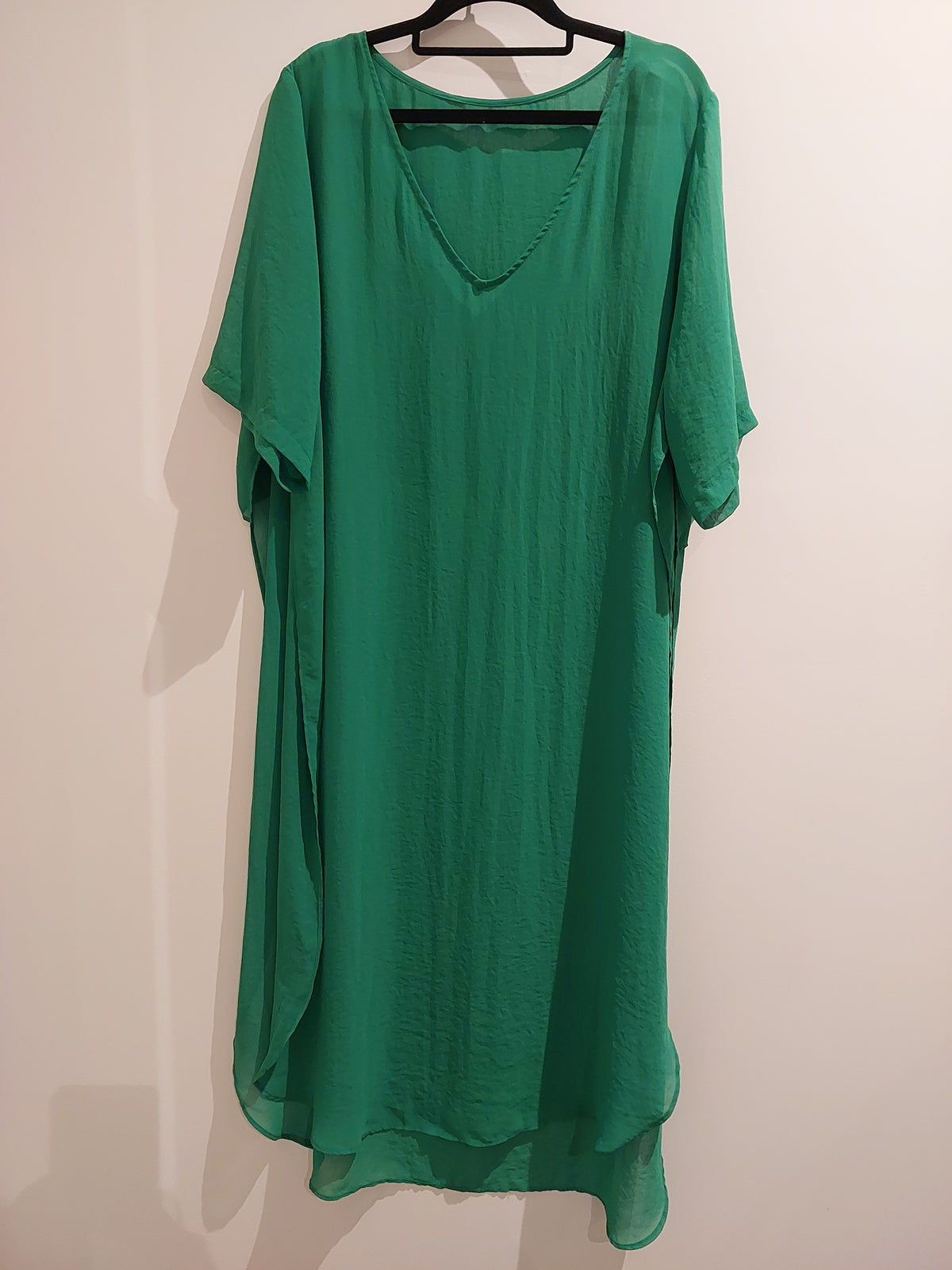 Moochi green chiffon layering dress/top, size 14