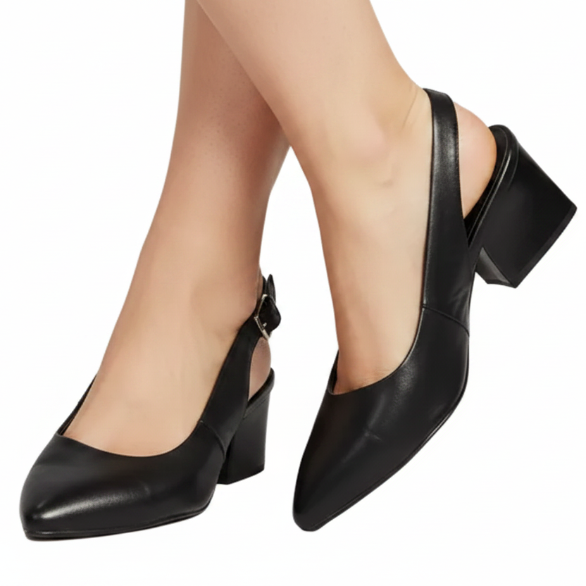 HIRE-Ziera black slingback heels, size 41/10