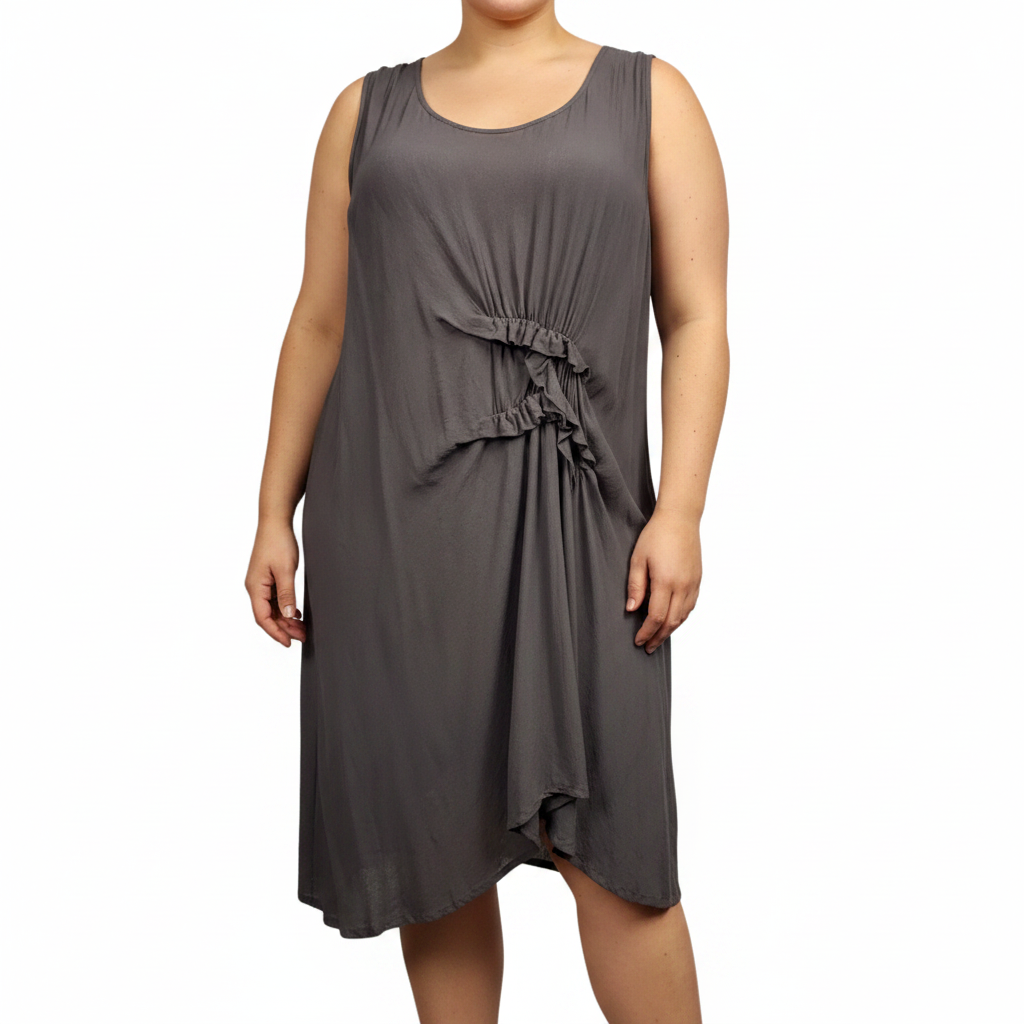 Calico grey chiffon dress, size 16