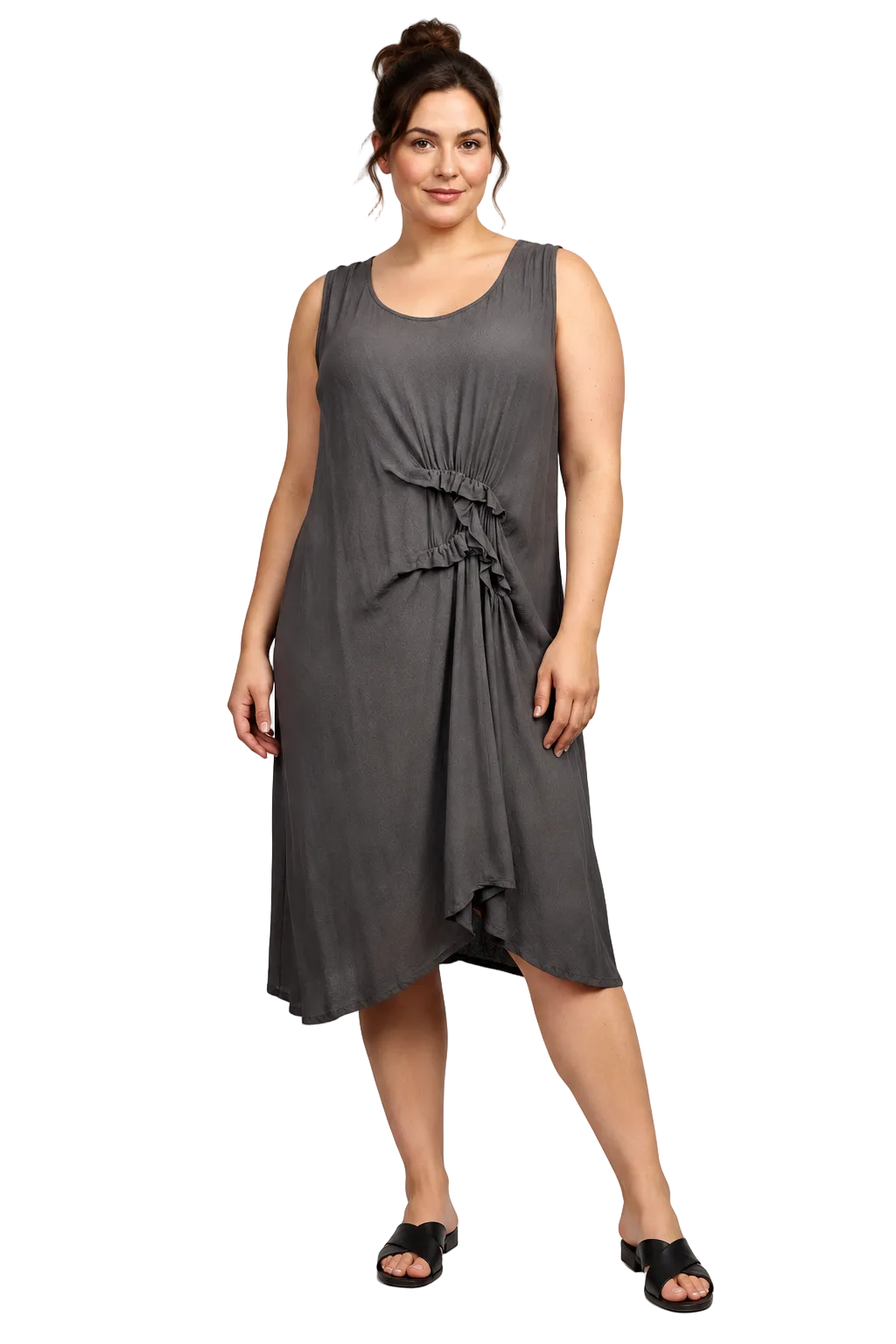 Calico grey chiffon dress, size 16