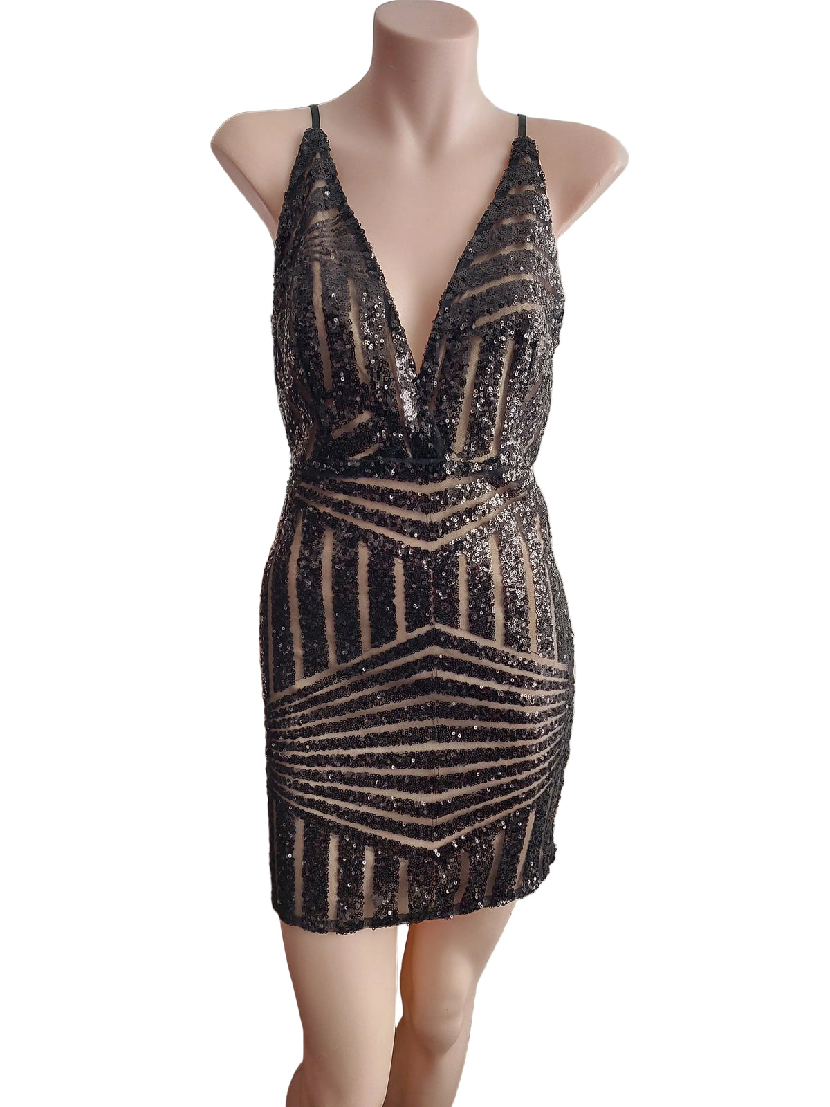 Black 1920's style Flapper/Gatsby Dress, size 6/8-HIRE