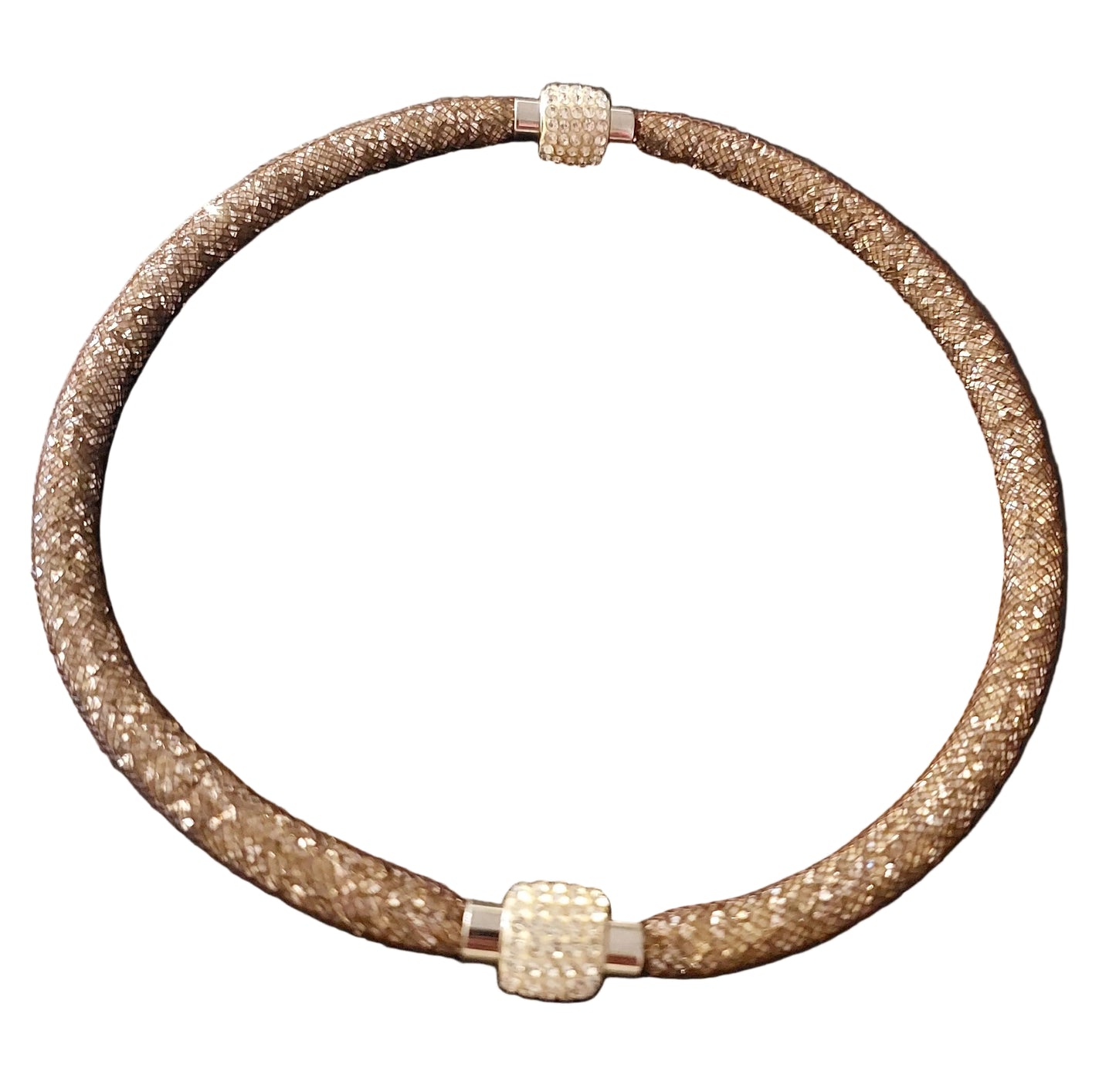 NEW crystal filled black mesh cz necklace/bracelet