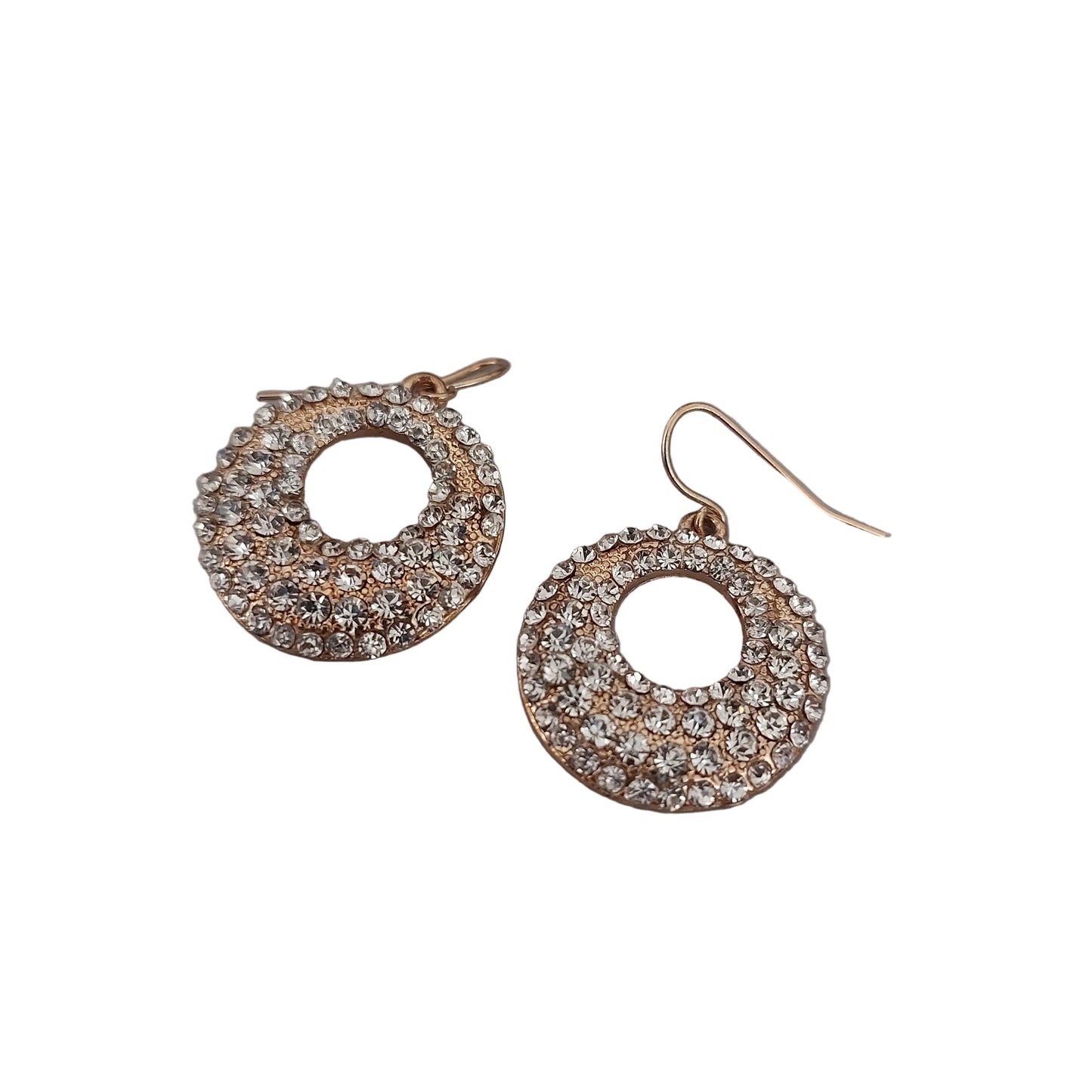 Gold cz plated drop earrings