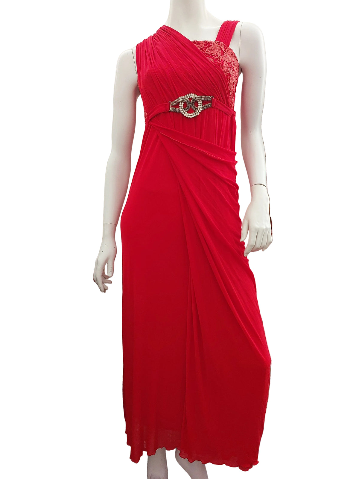 Red diamante formal/ball dress, size 10