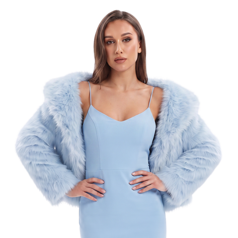 PRE-ORDER-NEW ivory white faux fur cropped jacket, size 8-14, choice of colours