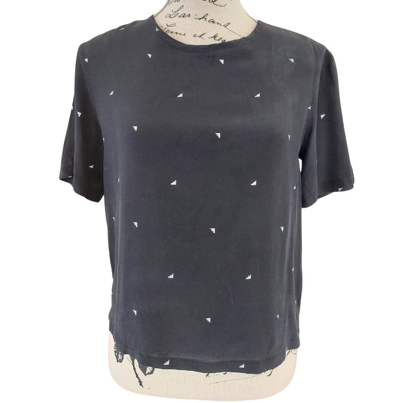 Assembly dark navy silk top size 10