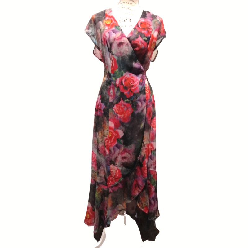 Annah S floral wrap dress, size M/12