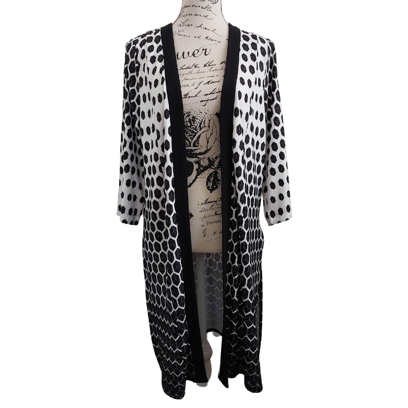 NEW Picadilly black & white layering coat, size S /10-12
