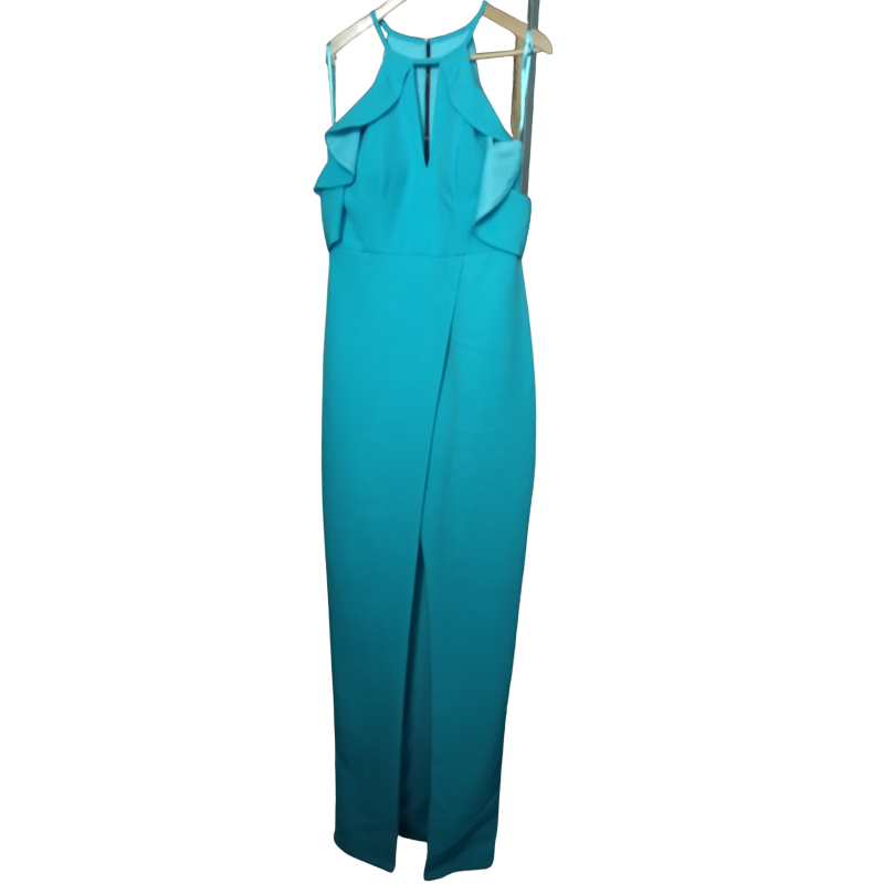 NEW Bariano aqua formal/ball dress, size 12, HIRE $40
