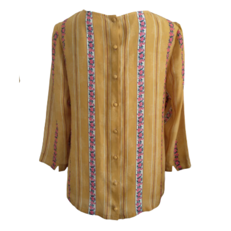 Sezane Paris Autumn mustard silk top size 38, 10/12