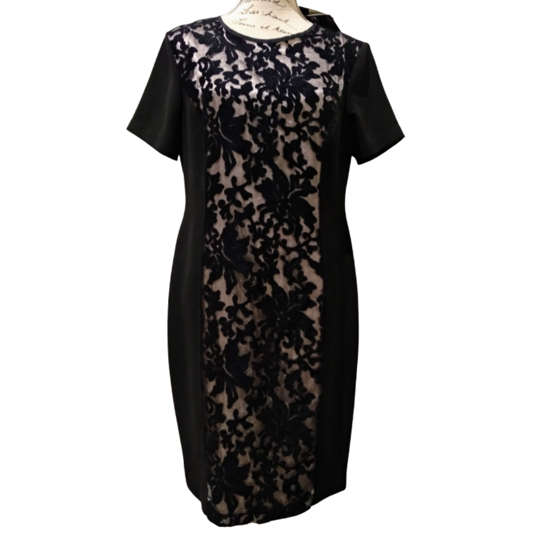 NEW STITCHES black cocktail dress size 14 retail 139