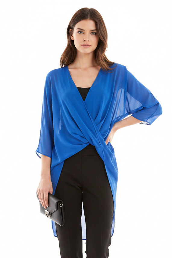 Repertoire blue chiffon layering top, size 10/12
