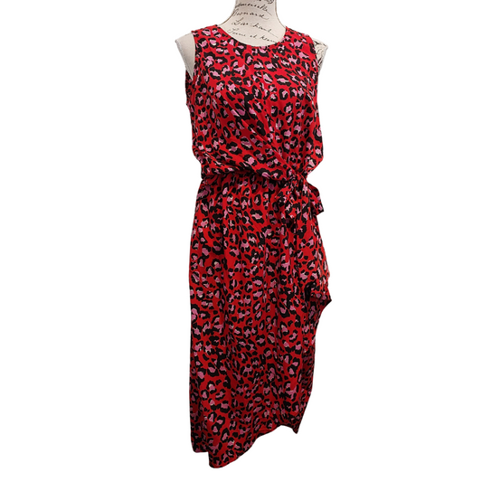 Seduce red animal print dress, size  8