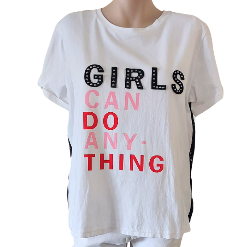 Gabby Isabella white cotton T / top, size S 10/12