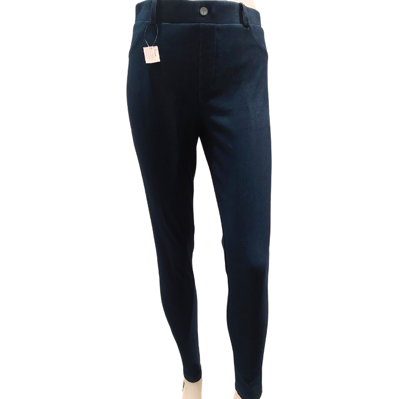 NEW high waisted pull on dark denim jeans, size 12-14