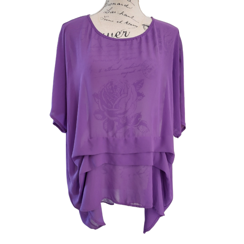 Faye purple chiffon top, size 10-12