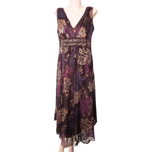 Anthia Crawford Autumn tones dress, size 12