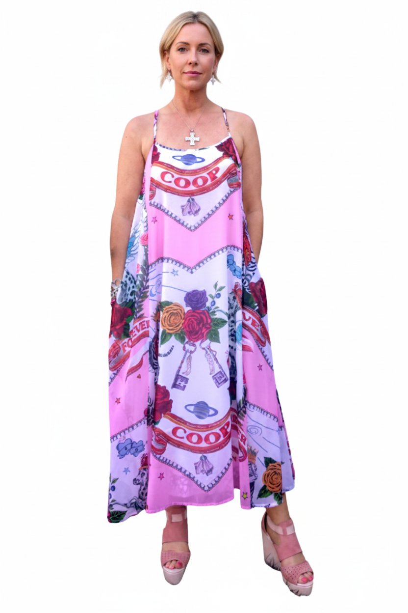 Coop pink Summer dress, size M/12-HIRE