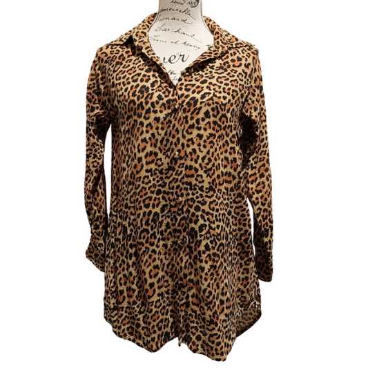 Florencia leopard print blouse, size S, size 12
