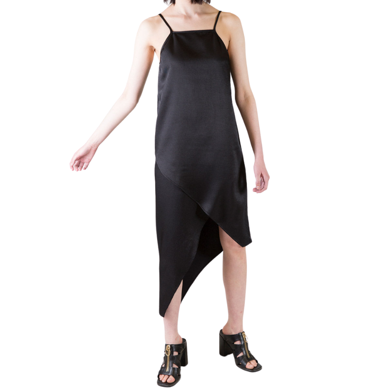 Y + R black formal slip dress, size 14