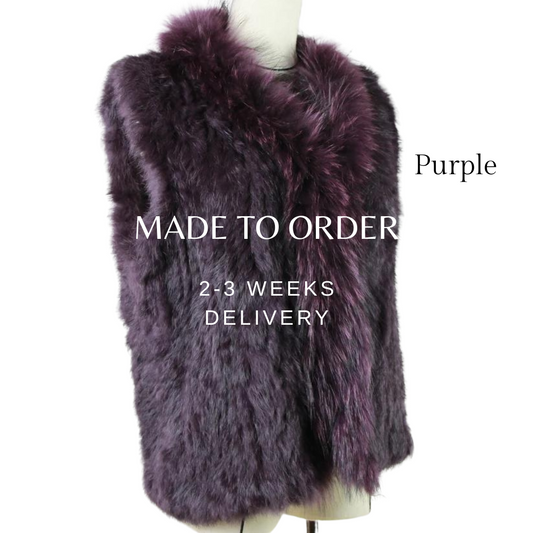 Genuine rabbit fur vest,  size 10