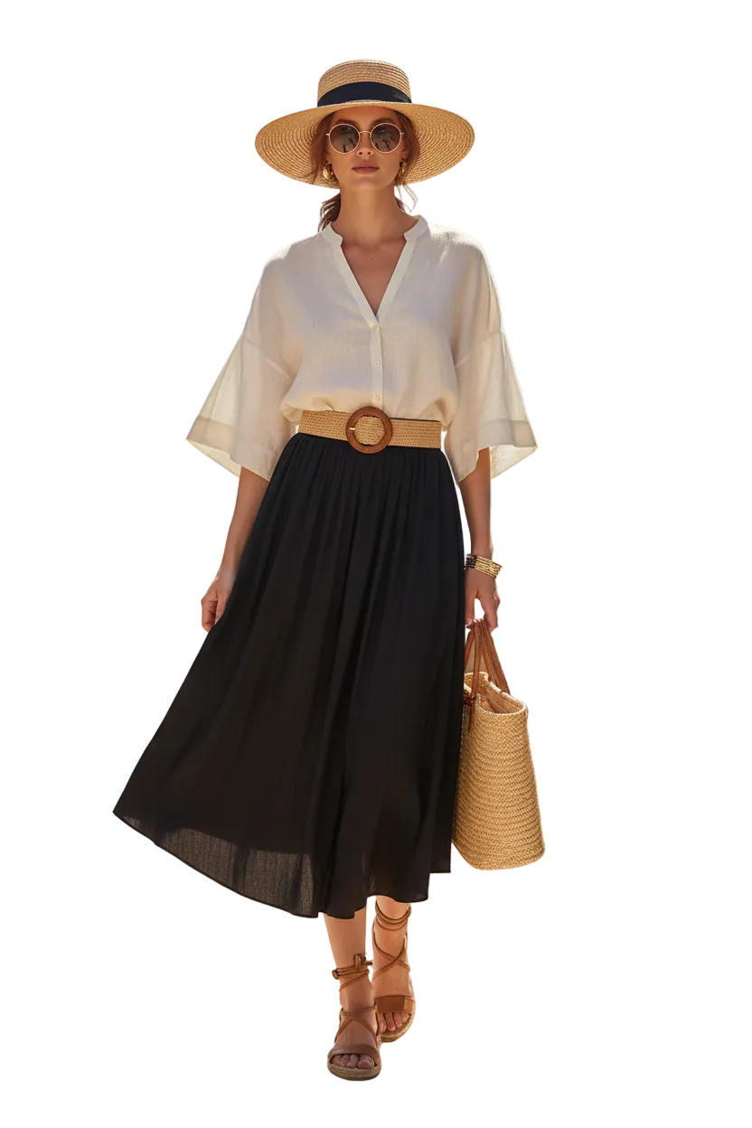 Witchery black midi skirt, size 6