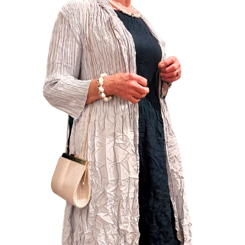 Silver glitter/cream evening bag-HIRE