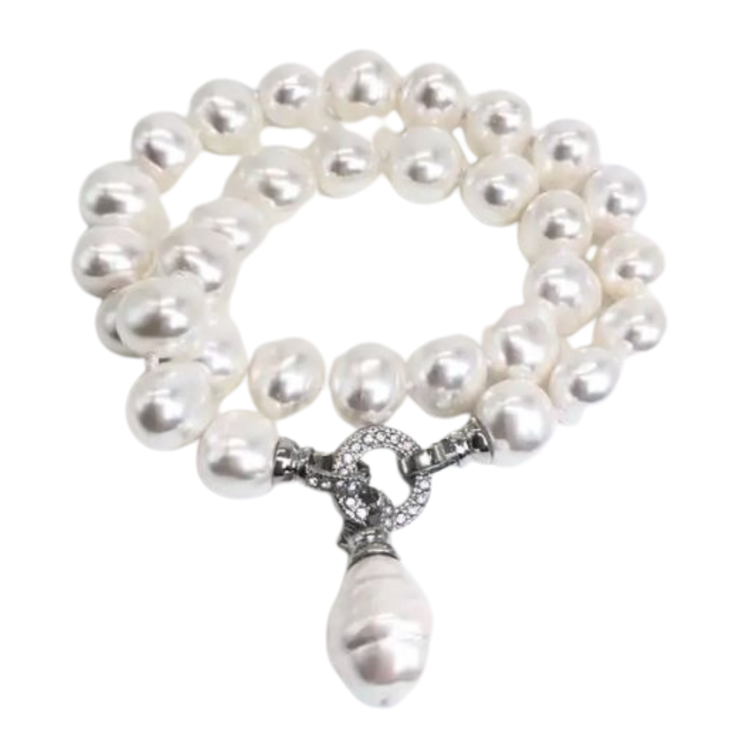 NEW Pearl Necklace with detachable pendant, 44cm, choice of colours