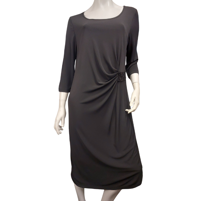 Eplisse black 3/4 sleeve dress, size 14