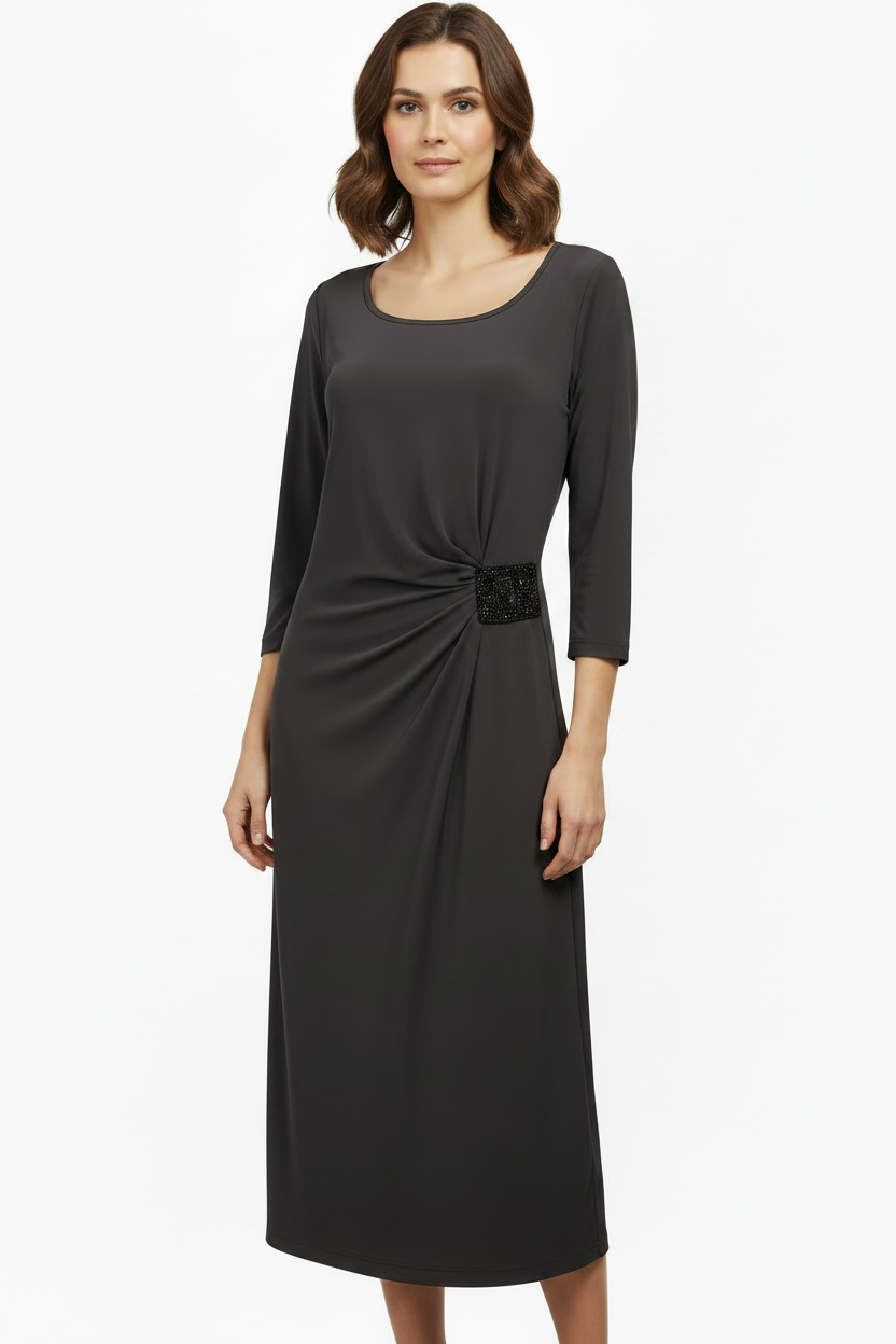 Eplisse black 3/4 sleeve dress, size 14