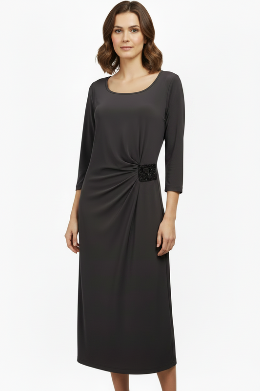Eplisse black 3/4 sleeve dress, size 14
