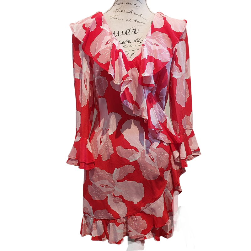 COH & H & G red floral silk dress-10/12